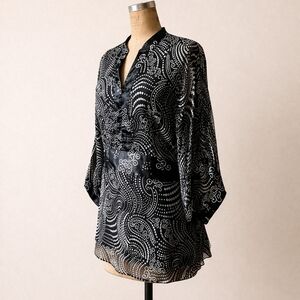 SilkLand Stylish Oriental Tunic Top with Silk Sash